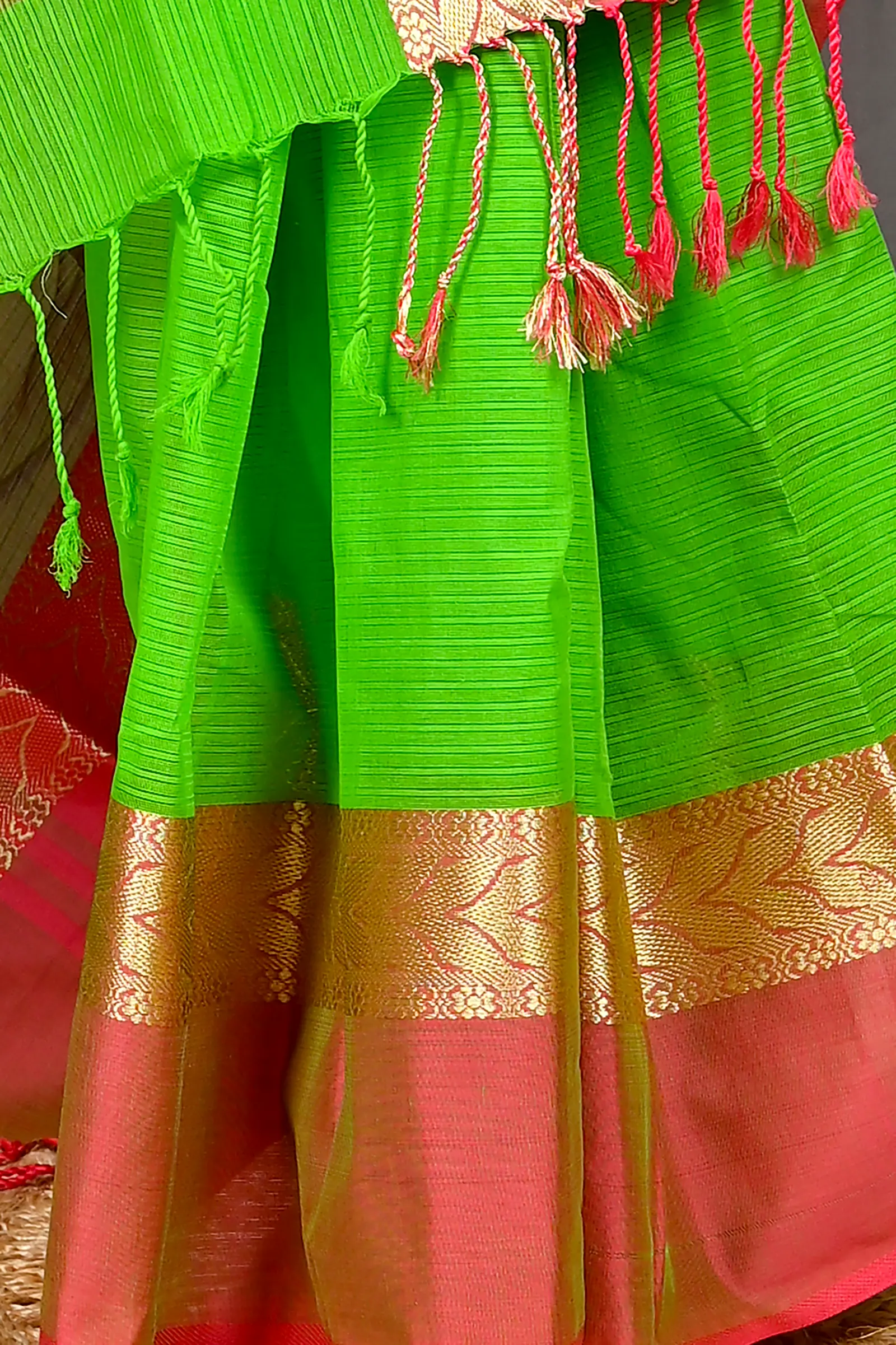 Green Pure Cotton Parvin Tant Saree (578)